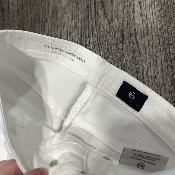 AG ADRIANO GOLDSCHMIED FARRAH SKINNY ANKLE JEANS--WHITE SIZE 24 - Picture 4 of 11